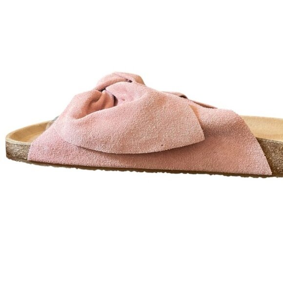 Jeffrey Campbell Do The Twist Slides Sunmist Rust Suede EU 40 Pink Bow - Picture 12 of 16
